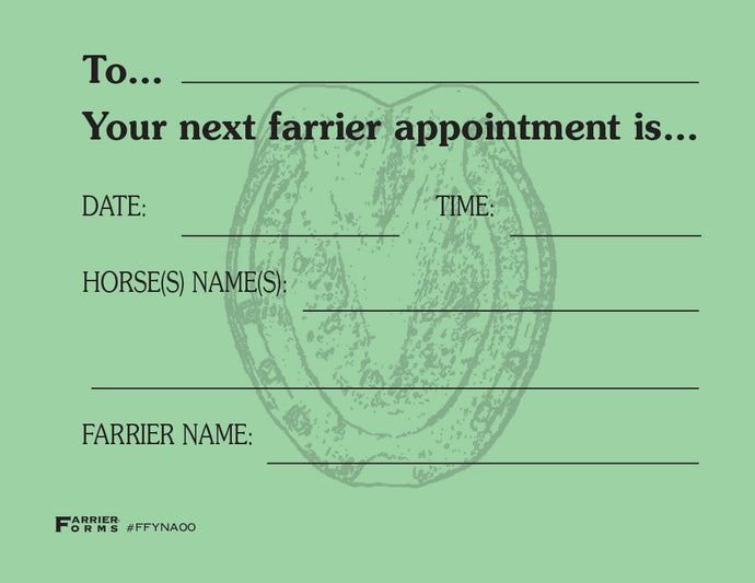 Farrier Forms Appointment Pads