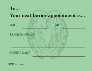 Farrier Forms Appointment Pads
